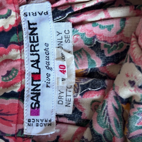 Vintage Yves Saint Laurent Rive Gauche Gloral Print Skirt with Pockets - Picture 8 of 9